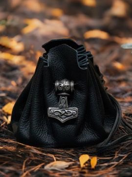 Lederbeutel Mjölnir schwarz