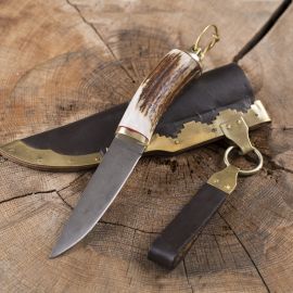 Wikingermesser mit Hirschhorngriff