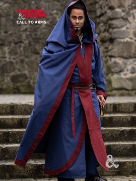 D&D Magier Umhang dunkelblau-bordeaux