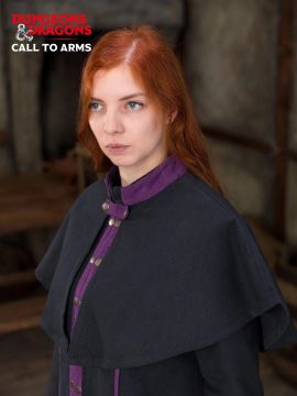 D&D Hexenmeister Umhang/Cape schwarz-lila L