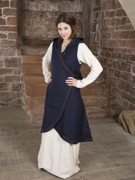 Wickelkleid Myrana aus Wollfilz blau
