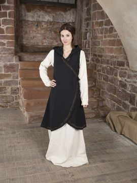 Wickelkleid Dala aus Baumwolle schwarz XXL/XXXL