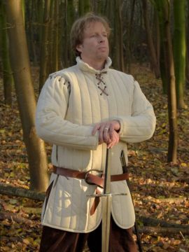 Langer Gambeson mit abnehmbaren Ärmeln natur