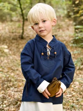Kinder Mittelalterhemd Colin blau