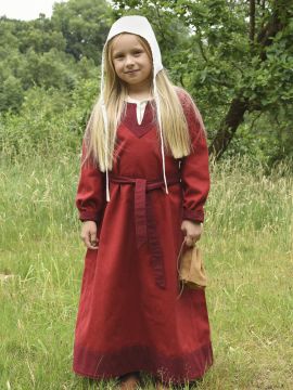 Wikingerkleid für Kinder rot/weinrot 128