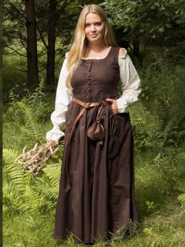 Ärmelloses Mittelalterkleid Lene braun