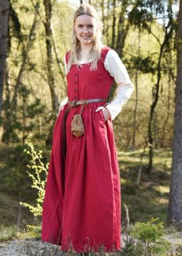 Ärmelloses Mittelalterkleid Lene rot