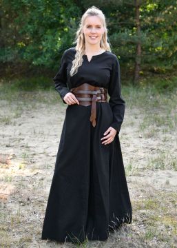 Leichtes Mittelalterkleid Milla schwarz XL