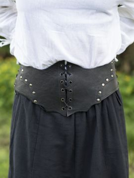 Breites Ledermieder schwarz M