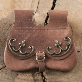 Nierentasche mit Beschlägen braun