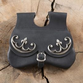 Nierentasche mit Beschlägen schwarz