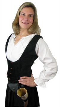 Miederweste mit Knebelverschluss in schwarz S/M