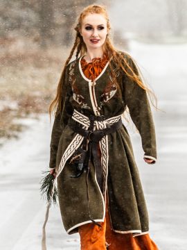 Wikinger Birka Mantel Skadi Oliv