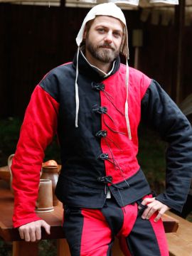Imperialis Landsknecht-Wams rot-schwarz