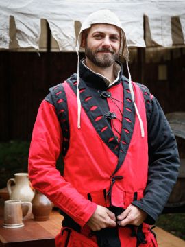 Imperialis Landsknecht-Weste rot-schwarz