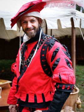 Imperialis Schnitte-Ärmel rot-schwarz