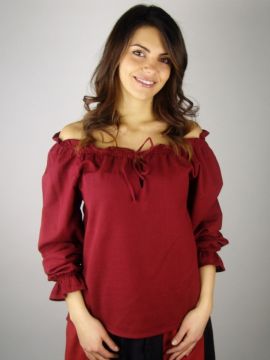 Bluse mit Schnürung rot XXL