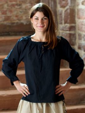 Bluse mit Schnürung schwarz M