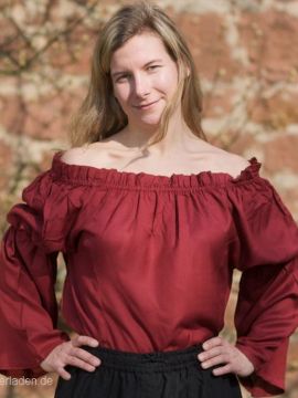 Mittelalterbluse aus Viskose rot