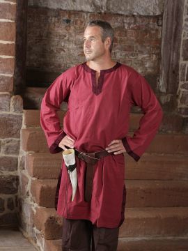 Tunika mit Bordüre rot