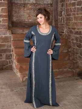 Kleid mit Borte taubenblau XXL