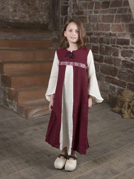 Kinderkleid "Piccolina" rot-natur 116