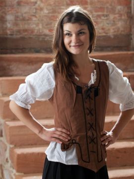 Miederweste in grün, schwarz oder tabak XXXL | tabak