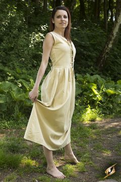 Schlichtes Schnürkleid natur