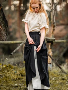 Mittelalterlicher Rock Elise schwarz-natur L/XL