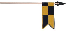 Normannen-Lanze mit Fahne schwarz-gelb