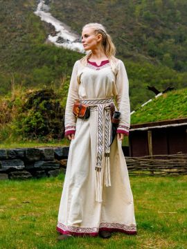 Wikingerkleid Lagertha natur-rot