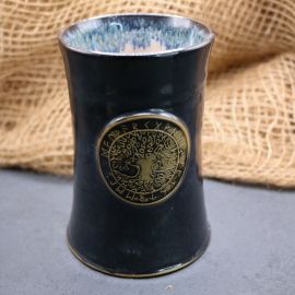 Keramikbecher mit Lebensbaum schwarz