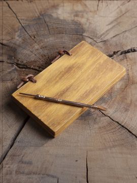 Schreibtafel / Wachstafel mit Bronzegriffel