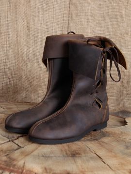 Stulpenstiefel aus Nubukleder braun