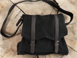 Wildledertasche zum Umhängen schwarz