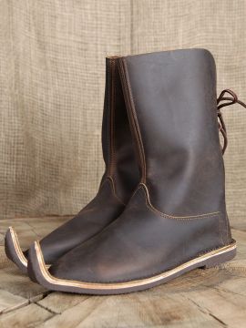 Lederstiefel - halbhoch braun