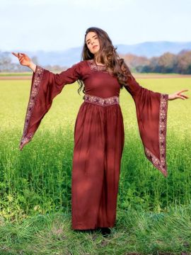 Mittelalterkleid Burgund in rot XS