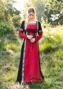 Mittelalterkleid Eleanor rot-schwarz