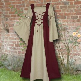 Kleid Elisabeth weinrot-sand