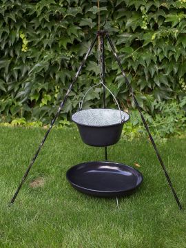 Feuerstelle - Feuerschale mit Dreibein und Topf 10 Liter