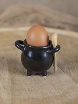 Eierbecher Hexenkessel mit Besenlöffel