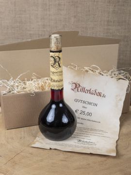 Geschenkbox mit Gewürzwein und Einkaufsgutschein
