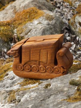 Holzdose Wikingerschiff