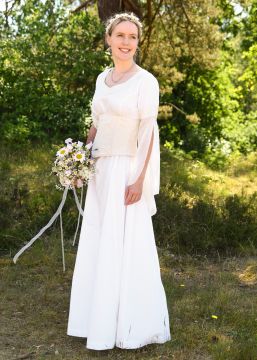Hochzeitskleid mit Korsage weiß/natur