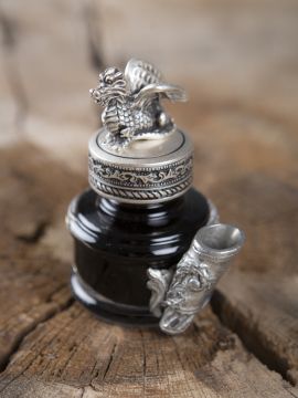 Tintenfass mit Federhalter "Drache"