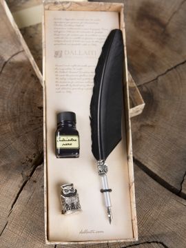 Kalligraphieset "Eule" mit schwarzer Feder