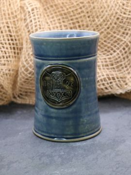 Keramikbecher mit Thorshammer graublau