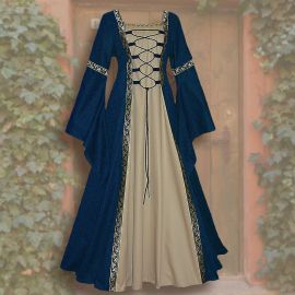 Kleid Iris blau-beige