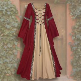 Kleid Iris rot-beige