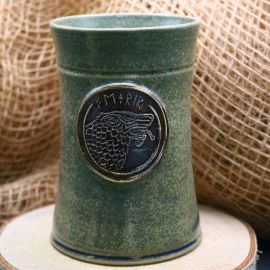 Keramikbecher mit Fenrir grün